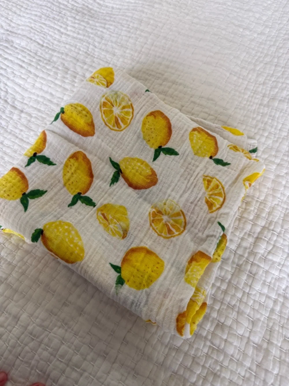 Kids Lemon Print Muslin Swaddle/Blanket - Yellow